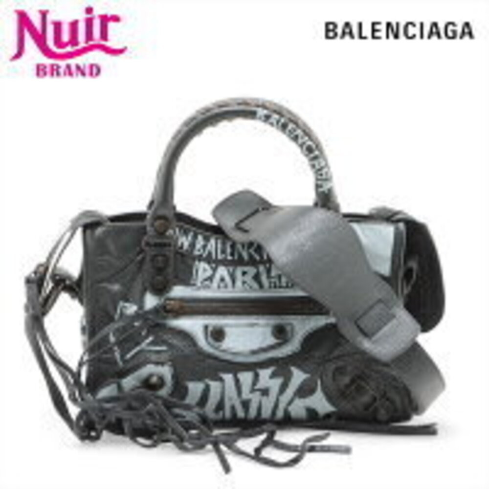 Balenciaga City Graffiti Paint Handbag Black - Picture 1 of 13